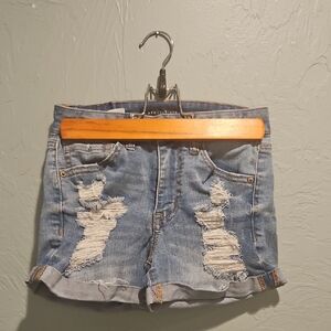 Aeropostale Blue Distressed Jean Shorts
